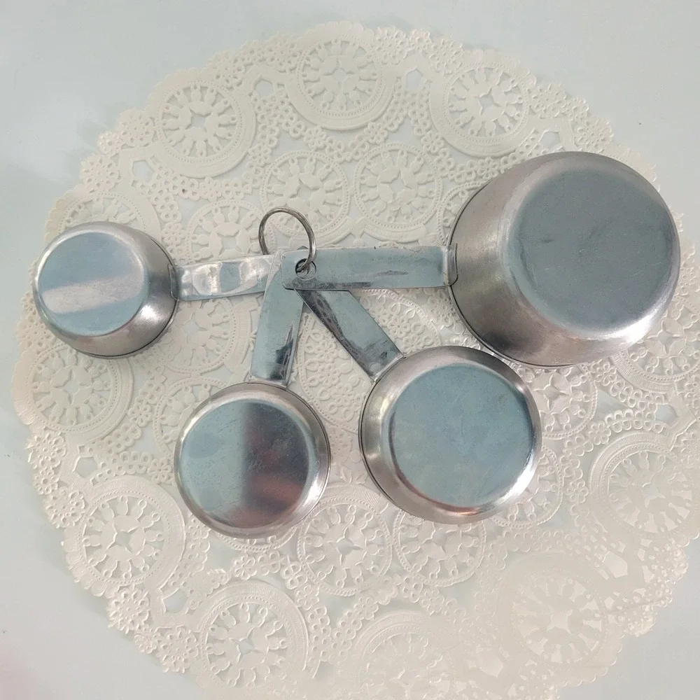 Vintage Stainless Steel Measuring Cups Nesting Lot Of 4